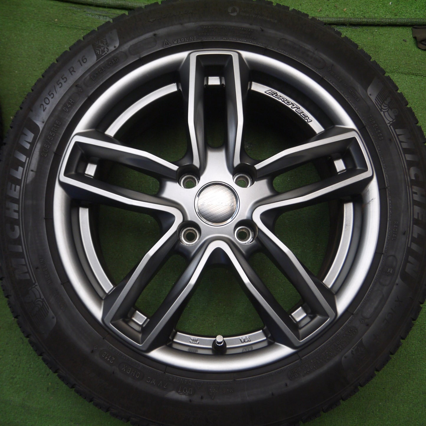 *送料無料* バリ溝！キレイ！8.5分★プジョー等 EUROTECH 205/55R16 スタッドレス ミシュラン X-ICE3+ ユーロテック PCD108/4H★4071607Hス