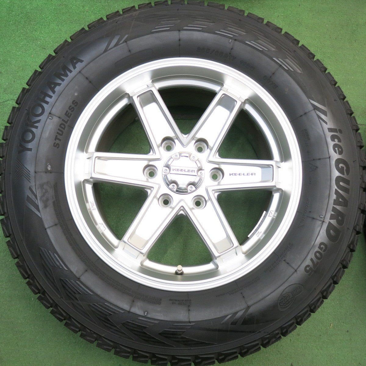 バリ溝！22年！キレイ！9.5分★KEELER TACTICS 265/65R17 スタッドレス ヨコハマ アイスガード G075 キーラー タクティクス 17インチ PCD139.7/6H★6042310HAス