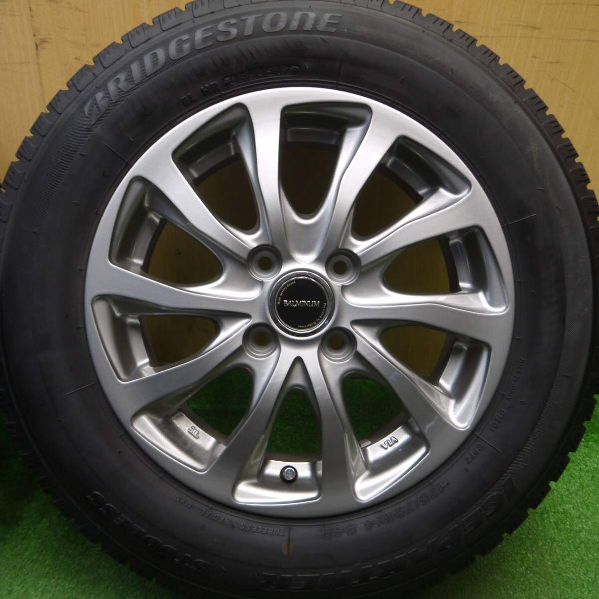 バリ溝！キレイ！9分★スタッドレス 175/70R14 ブリヂストン アイスパートナー BALMINUM バルミナ 14インチ PCD100/4H★5012005Hス