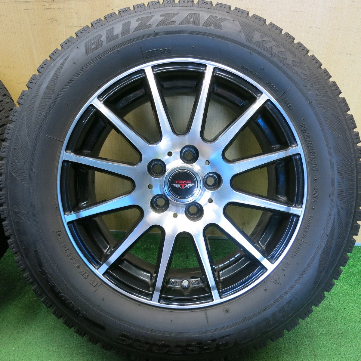 キレイ◎プリウス 等 195/65R15 スタッドレス ブリヂストン ブリザック VRX2 TEAD テッド 15インチ PCD100/5H◎6081406HAス