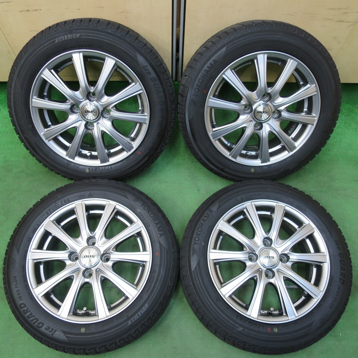 [送料無料] バリ溝！20年！キレイ！9分★スタッドレス 165/65R14 ヨコハマ アイスガード iG50 プラス D.O.S. DOS 14インチ PCD100/4H★4112209イス