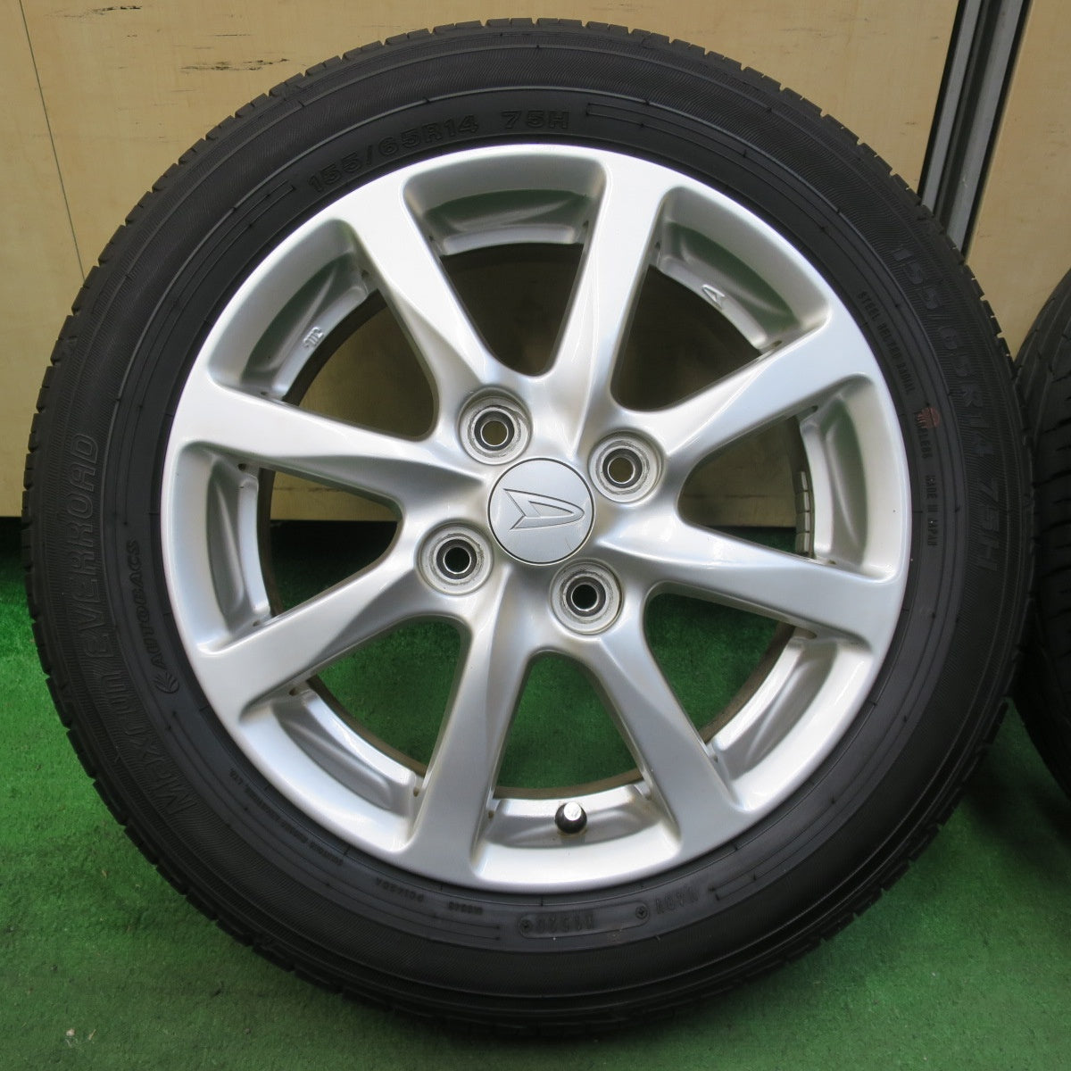 [送料無料] 4本価格★ダイハツ ムーヴ タント 純正 155/65R14 オートバックス Maxrun EVERROAD 14インチ PCD100/4H★5012705イノ