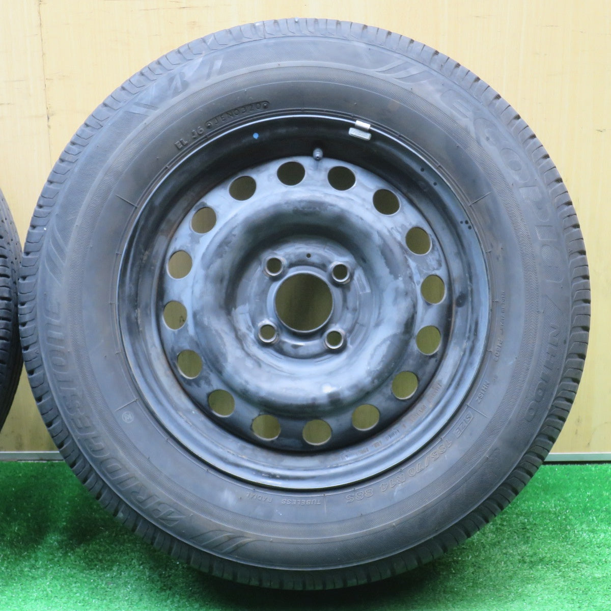 バリ溝！9分★185/70R14 ブリヂストン エコピア NH100 TOPY スチール ホイール 14インチ PCD100/4H★5110306NJノ