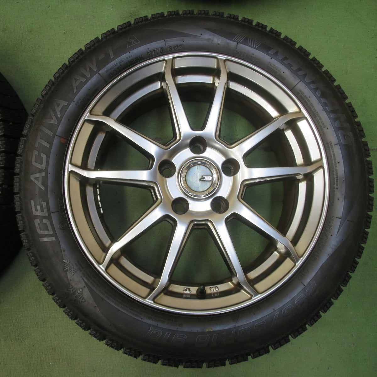 バリ溝！22年！ほぼ10分◎BMW MINI 等 205/55R16 スタッドレス ナンカン アイスアクティバ AW-1 BROCKEN ブロッケン 16インチ PCD112/5H◎6061506イス