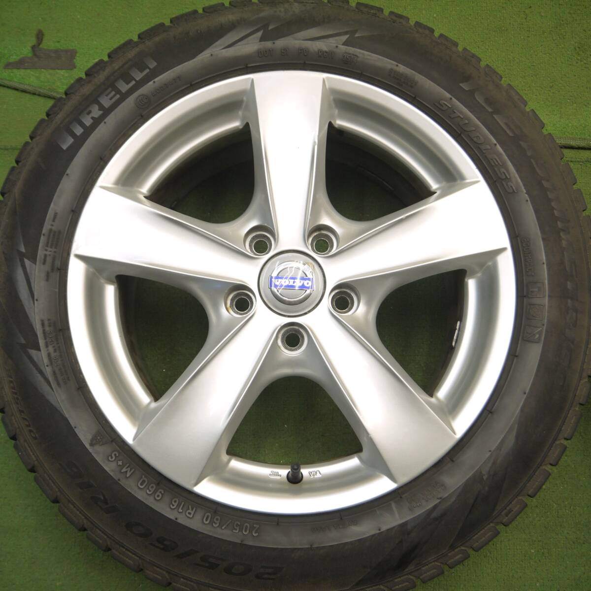 4本価格★ボルボ 等 AGA TARGA 205/60R16 スタッドレス ピレリ アイスアシンメトリコ 16インチ PCD108/5H★4071609Hス