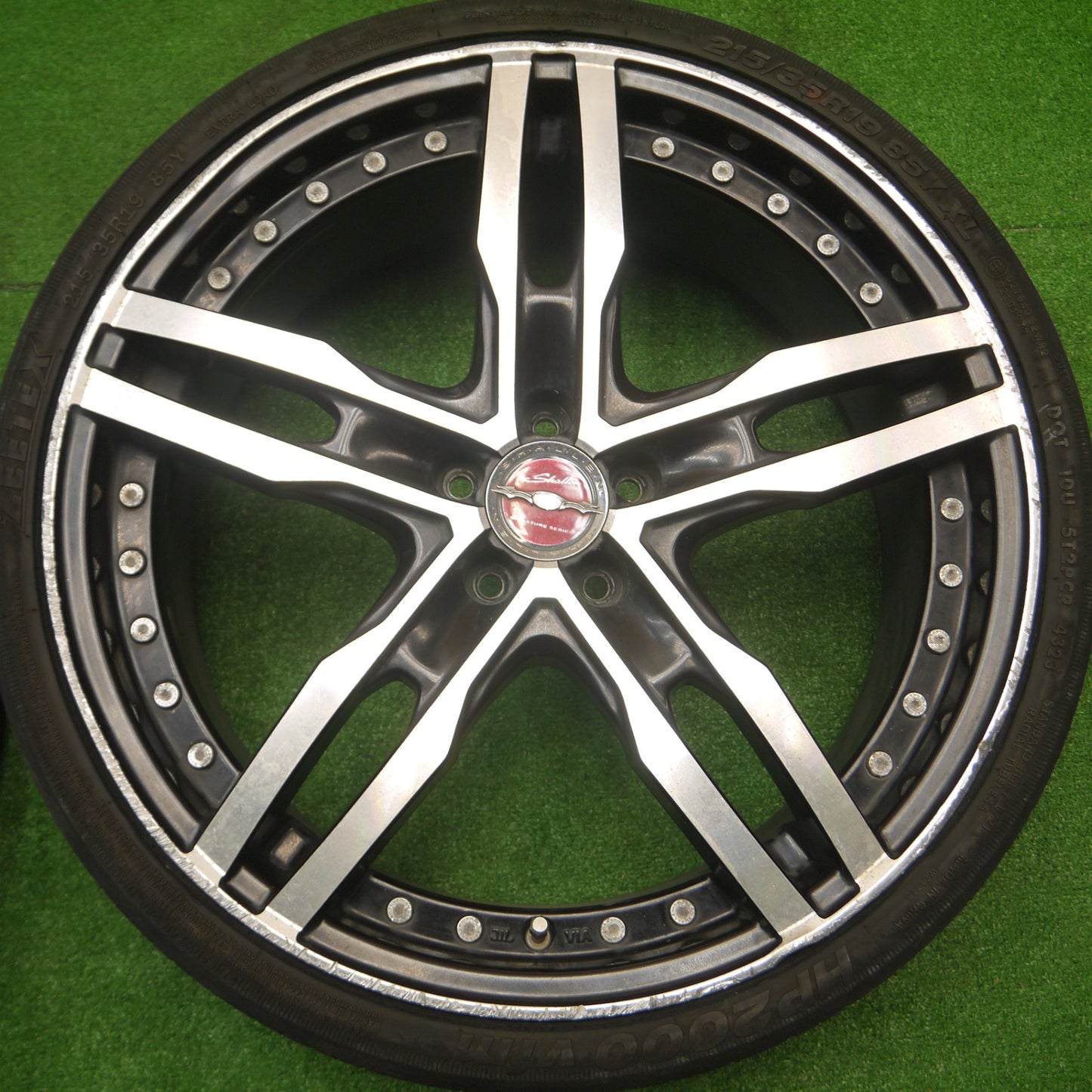 [送料無料] バリ溝！23年！8.5分★プリウス等 AME SHALLEN XF-55 215/35R19 ケンダ カイザー ジーテックス HP2000 vfm シャレン PCD100/5H★4091801Hノ