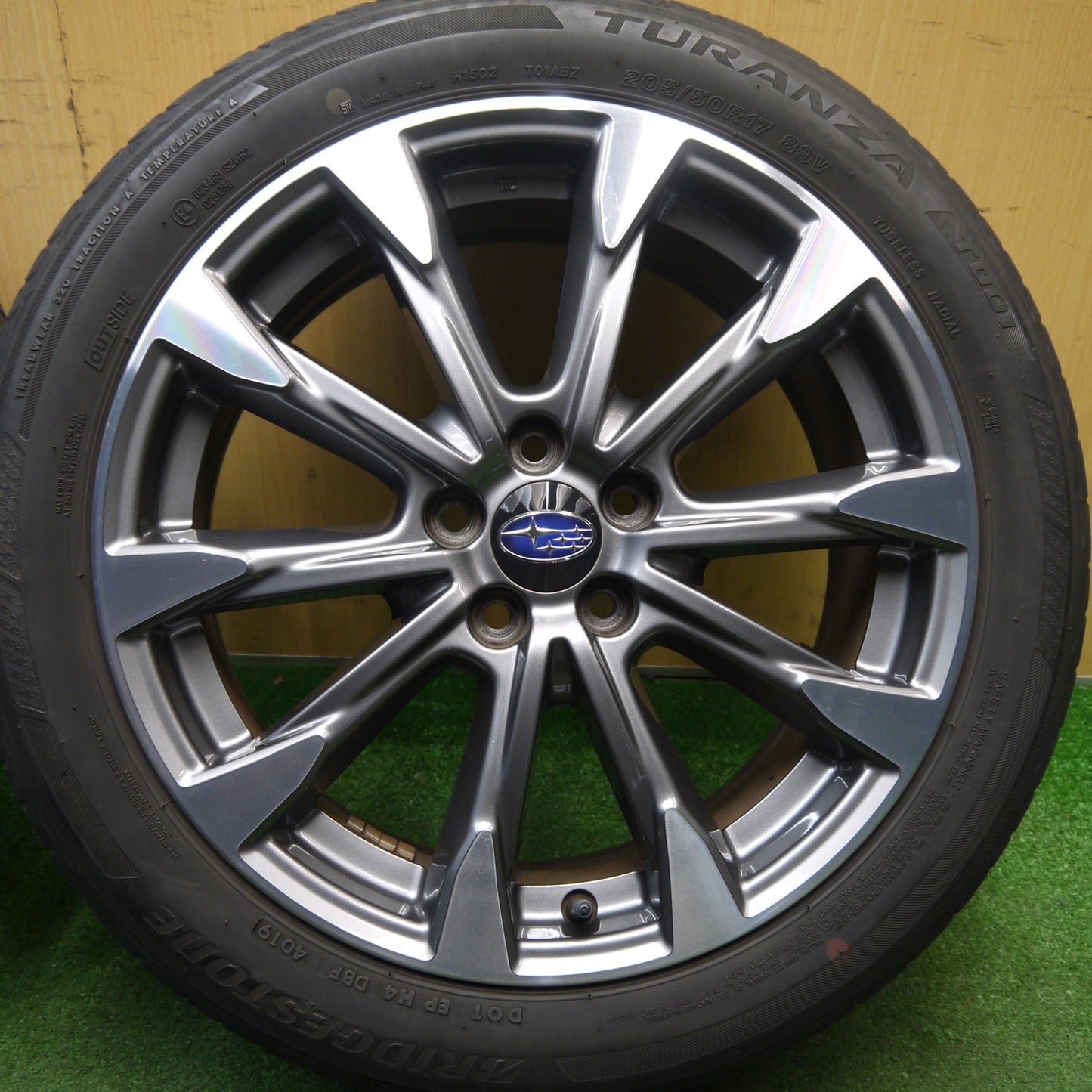 バリ溝！キレイ！8.5分★スバル インプレッサ スポーツ 純正 205/50R17 ブリヂストン トランザ T001 17インチ PCD100/5H★6012812Hノ