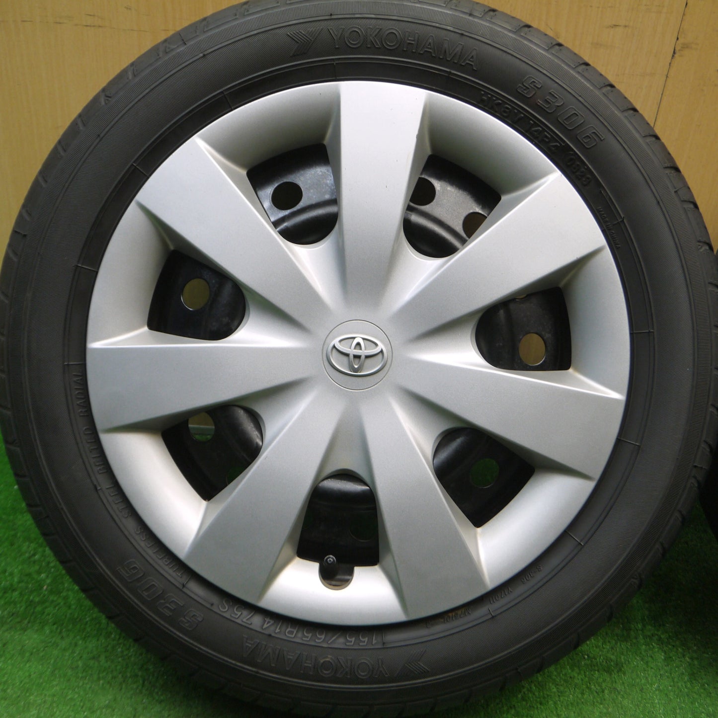 [送料無料] 4本価格！23年★トヨタ ピクシス 純正 スチール 155/65R14 ヨコハマ S306 14インチ PCD100/4H★5012004Hノ