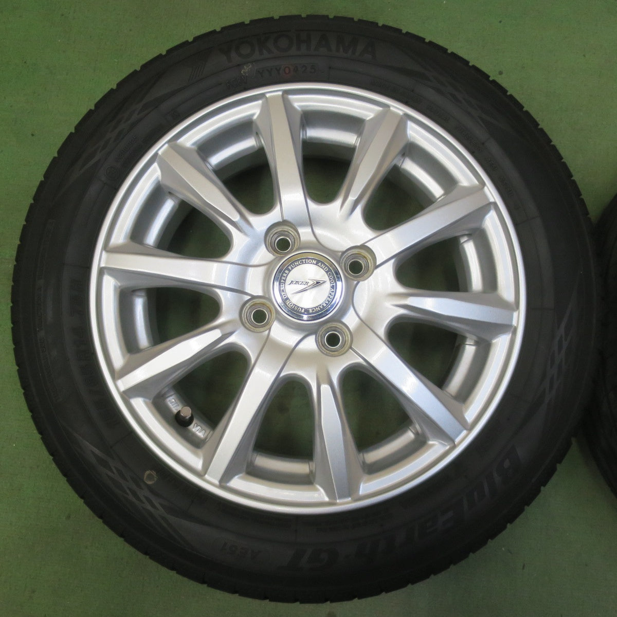 バリ溝！25年！キレイ！9分◎155/65R14 ヨコハマ BluEarth-GT AE51 JOKER ジョーカー ブルーアース 14インチ PCD100/4H◎6083113イノ