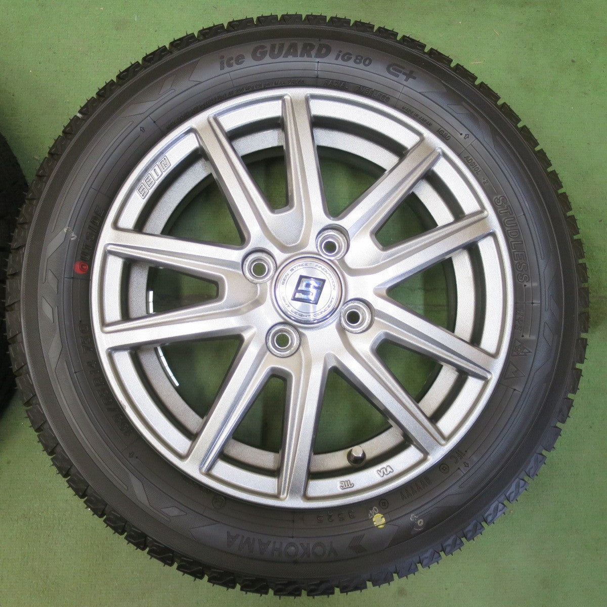 ほぼ未使用！25年！キレイ★スタッドレス 155/65R14 ヨコハマ アイスガード iG80 SEIN SS ザイン 14インチ PCD100/4H★6041805イス