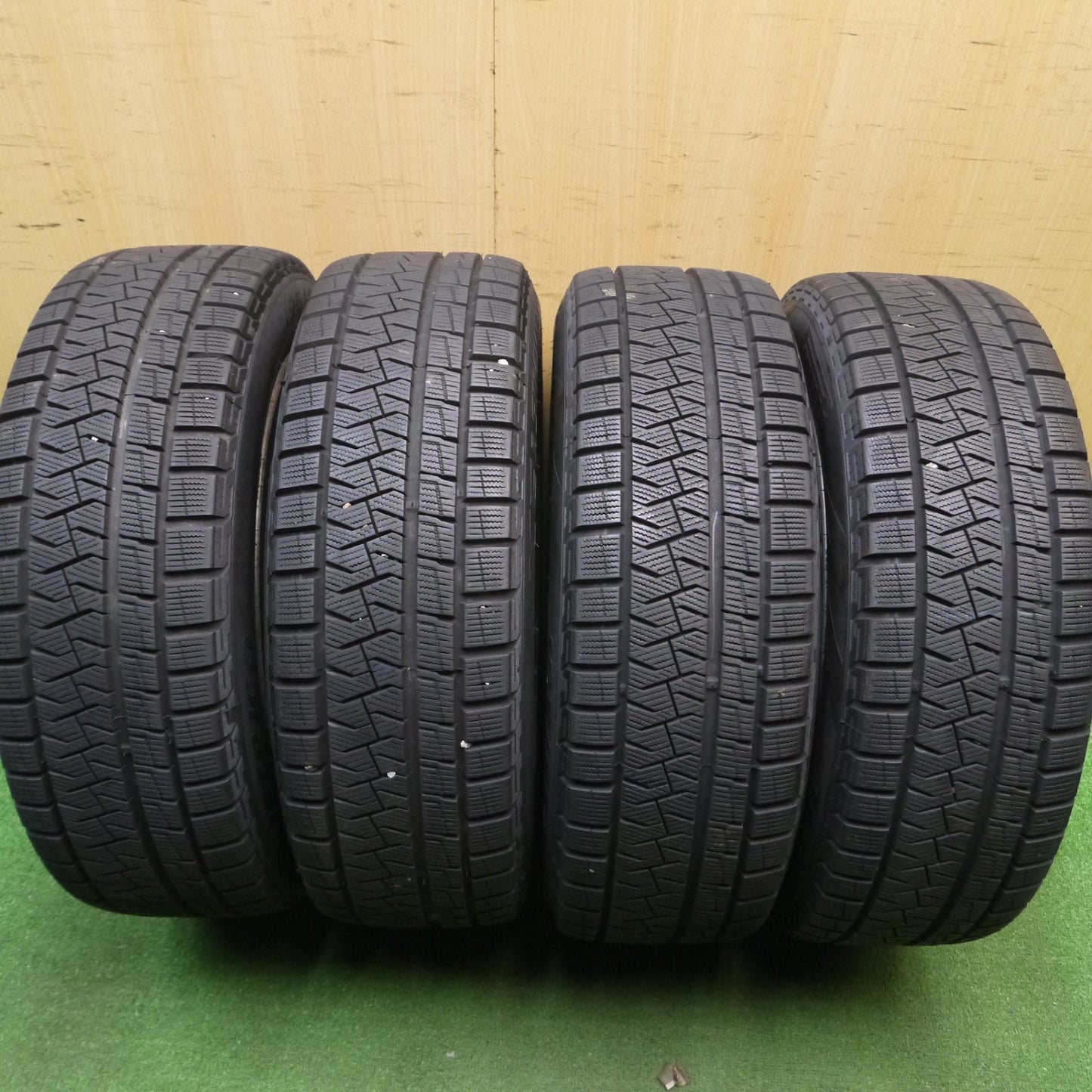 [送料無料] バリ溝！20年！キレイ！9分★MINI R56 ミニ クーパーS 純正 195/55R16 スタッドレス ピレリ アイスアシンメトリコ 16インチ PCD100/4H★4122704Hス
