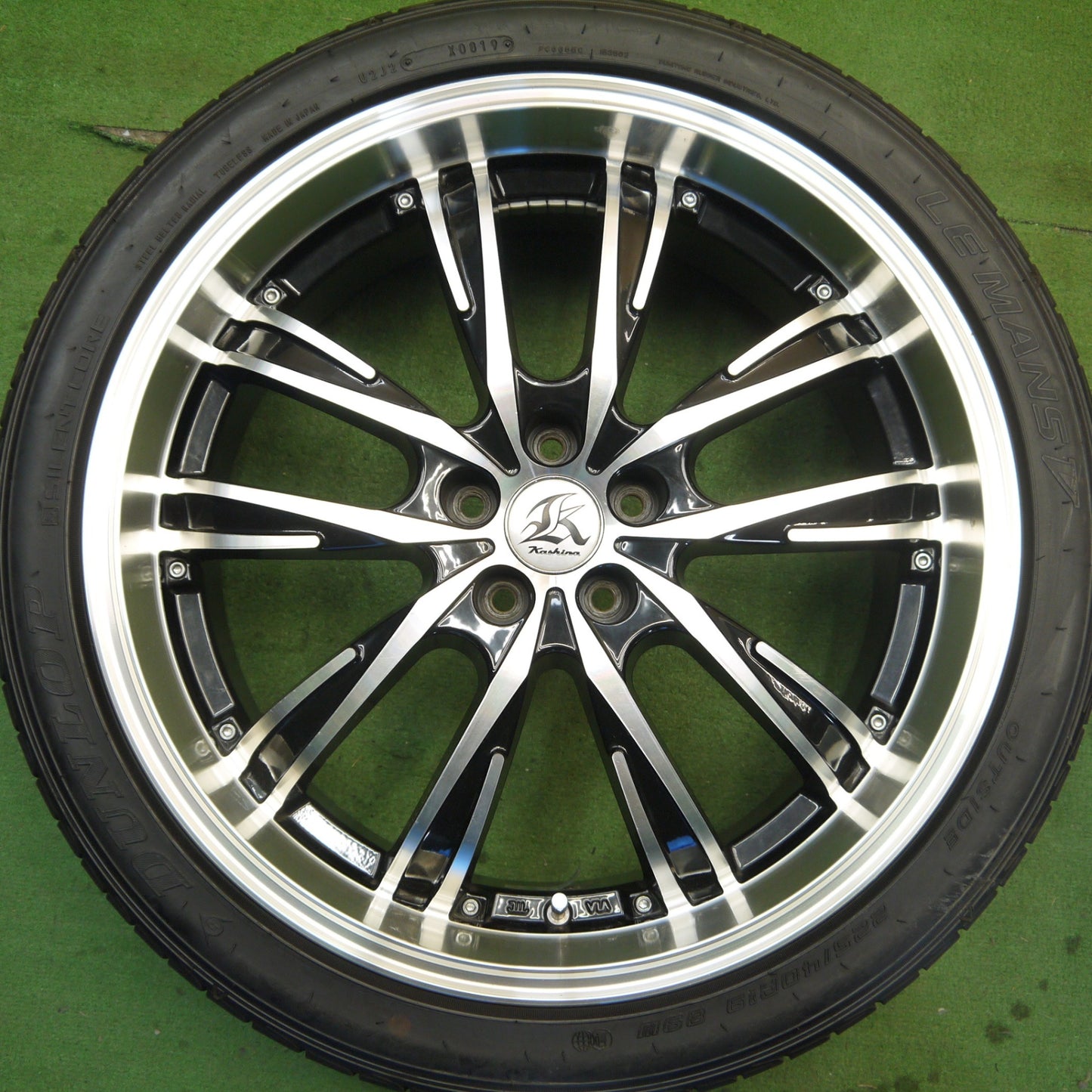 バリ溝！9.5分★プリウス 等 Kashina XV5 225/40R19 ダンロップ LE MANS V カシーナ 19インチ PCD100/5H★6050819Hノ