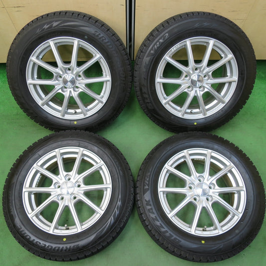 [送料無料] 超バリ溝！24年！キレイ！ほぼ10分★プリウス 等 185/65R15 スタッドレス ブリヂストン ブリザック VRX2 SEIN EK AME ENKEI エンケイ 15インチ PCD100/5H★5032104イス