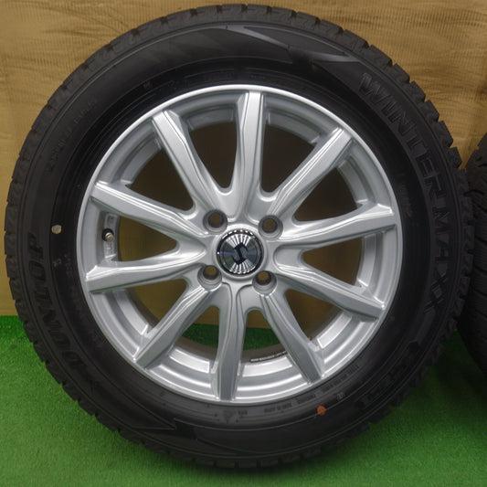 バリ溝!23年!キレイ!9.5分◎スタッドレス 185/65R15 ダンロップ ウインターマックス WM02 社外 アルミ 15インチ PCD100/4H◎6090402KTス