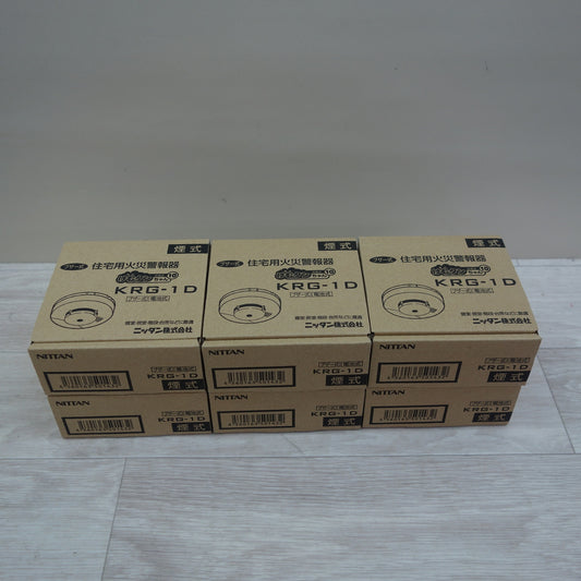 [送料無料] 未使用！6点セット☆ニッタン ブザー式 住宅用 火災 報知 器 KRG-1D けむタンちゃん 煙式 警報 機☆