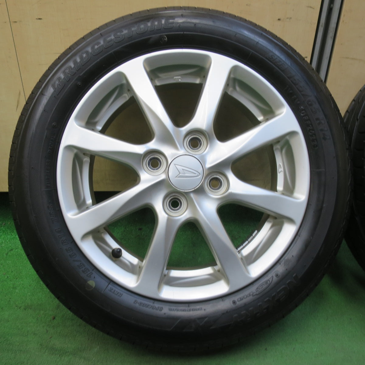 バリ溝！22年！9.5分以上★ダイハツ タント ムーヴ 等 純正 155/65R14 ブリヂストン ネクストリー エコピア 14インチ PCD100/4H★5100405イノ