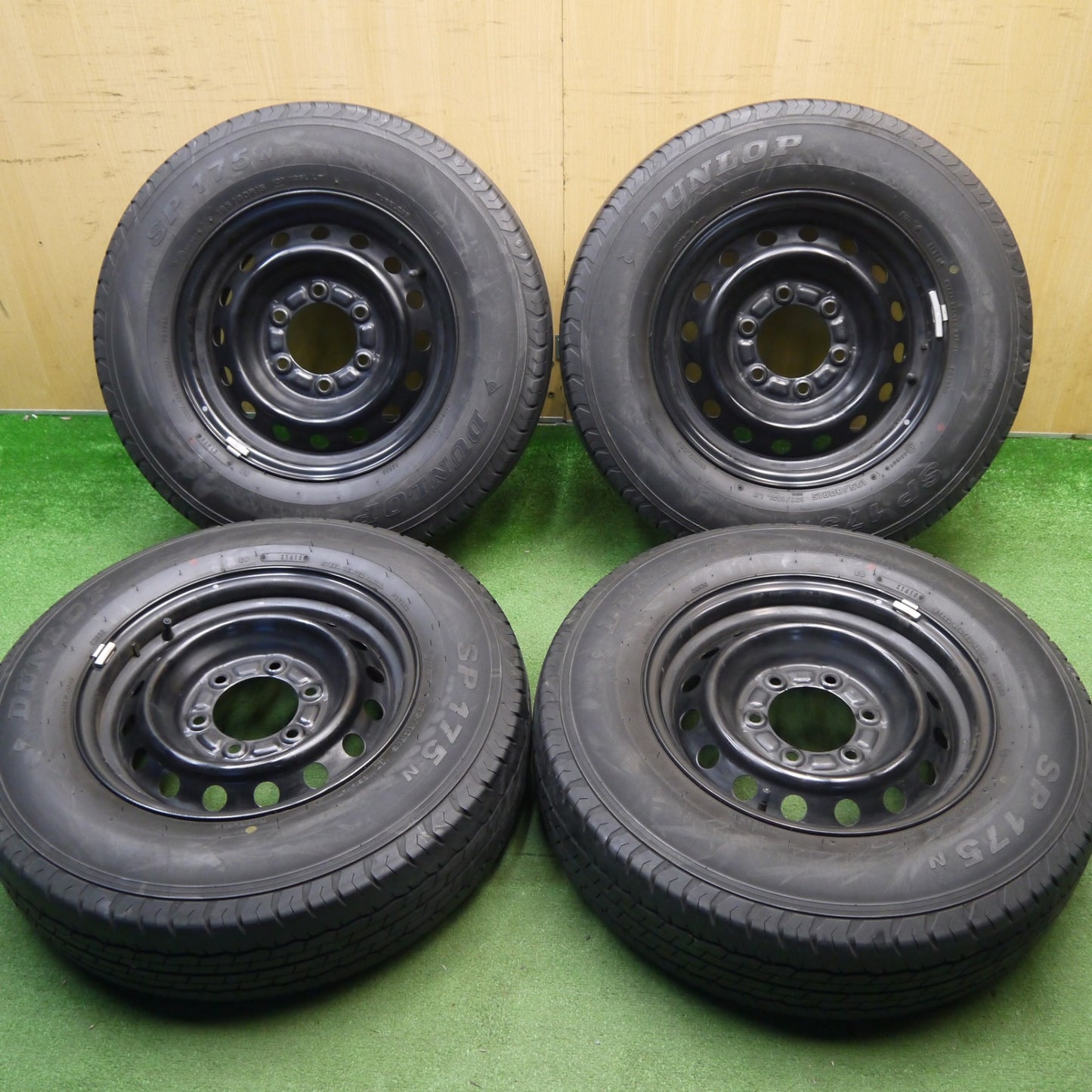 バリ溝！9分★トヨタ ハイエース 純正 スチール 195/80R15 107/105L ダンロップ SP175N 15インチ PCD139.7/6H★6033109Hノ