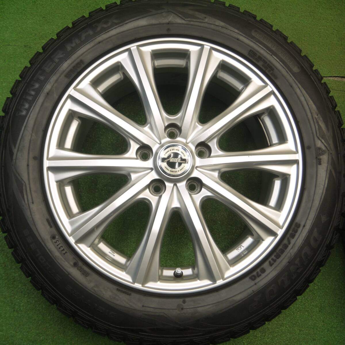 バリ溝！9.5分★スタッドレス 225/55R17 ダンロップ ウインターマックス WM01 AXEL アクセル 17インチ PCD114.3/5H★4122403Hス