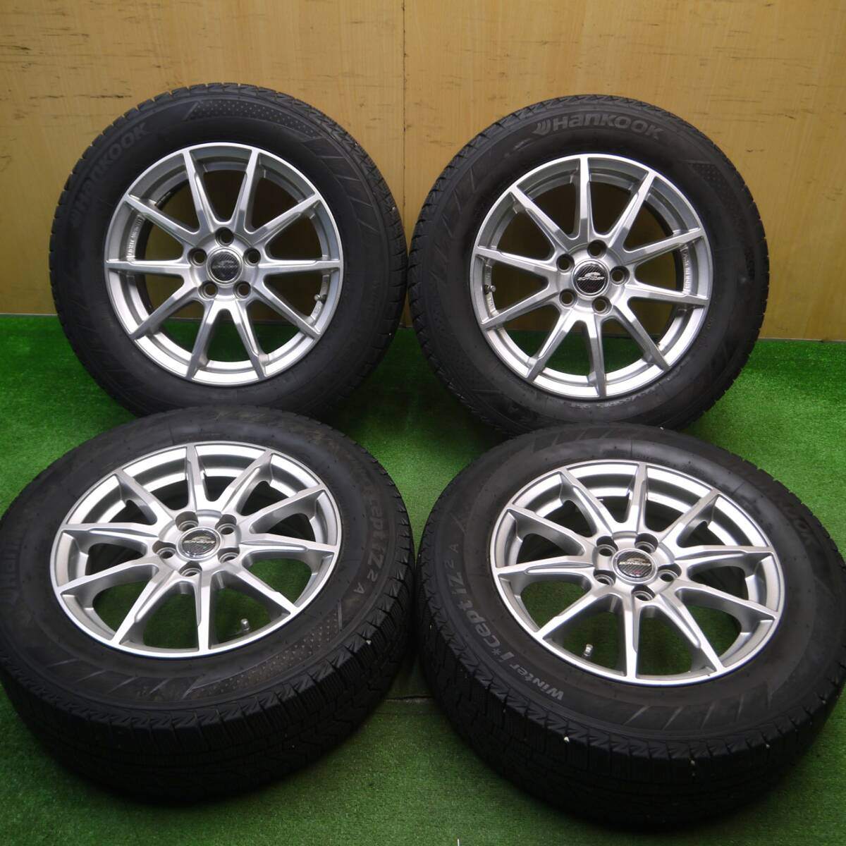 キレイ★プリウス 等 195/65R15 スタッドレス ハンコック ウインター アイセプト IZ2A SCHNEIDER シュナイダー 15インチ PCD100/5H★5010809Hス