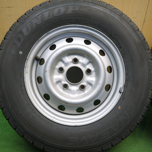 バリ溝！22年！9.5分◎185R14 6PR ダンロップ エナセーブ VAN01 スチール ホイール 14インチ PCD114.3/5H◎6090406Hノ