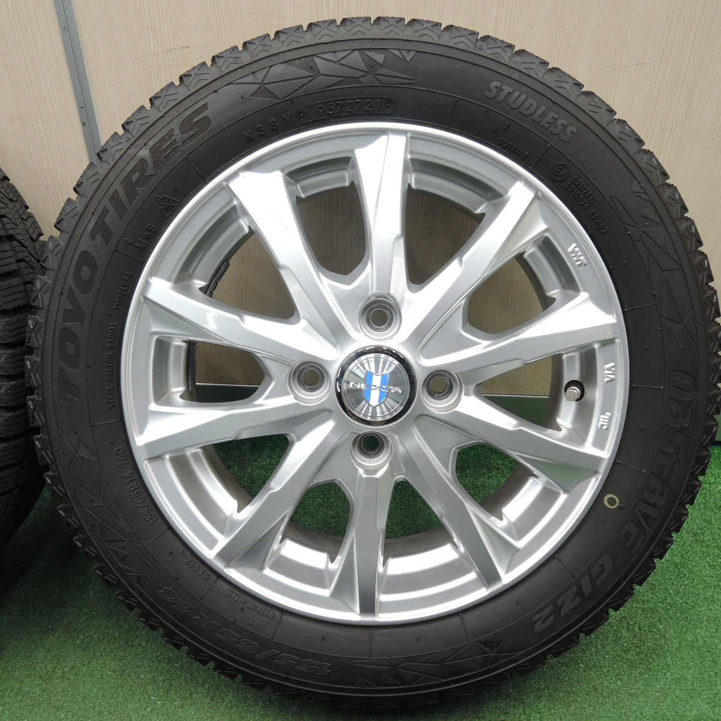 *送料無料* バリ溝！21年！キレイ！9分★スタッドレス 155/65R14 トーヨー オブザーブ GIZ2 NEXTA ネクスタ 14インチ PCD100/4H★4031309TNス