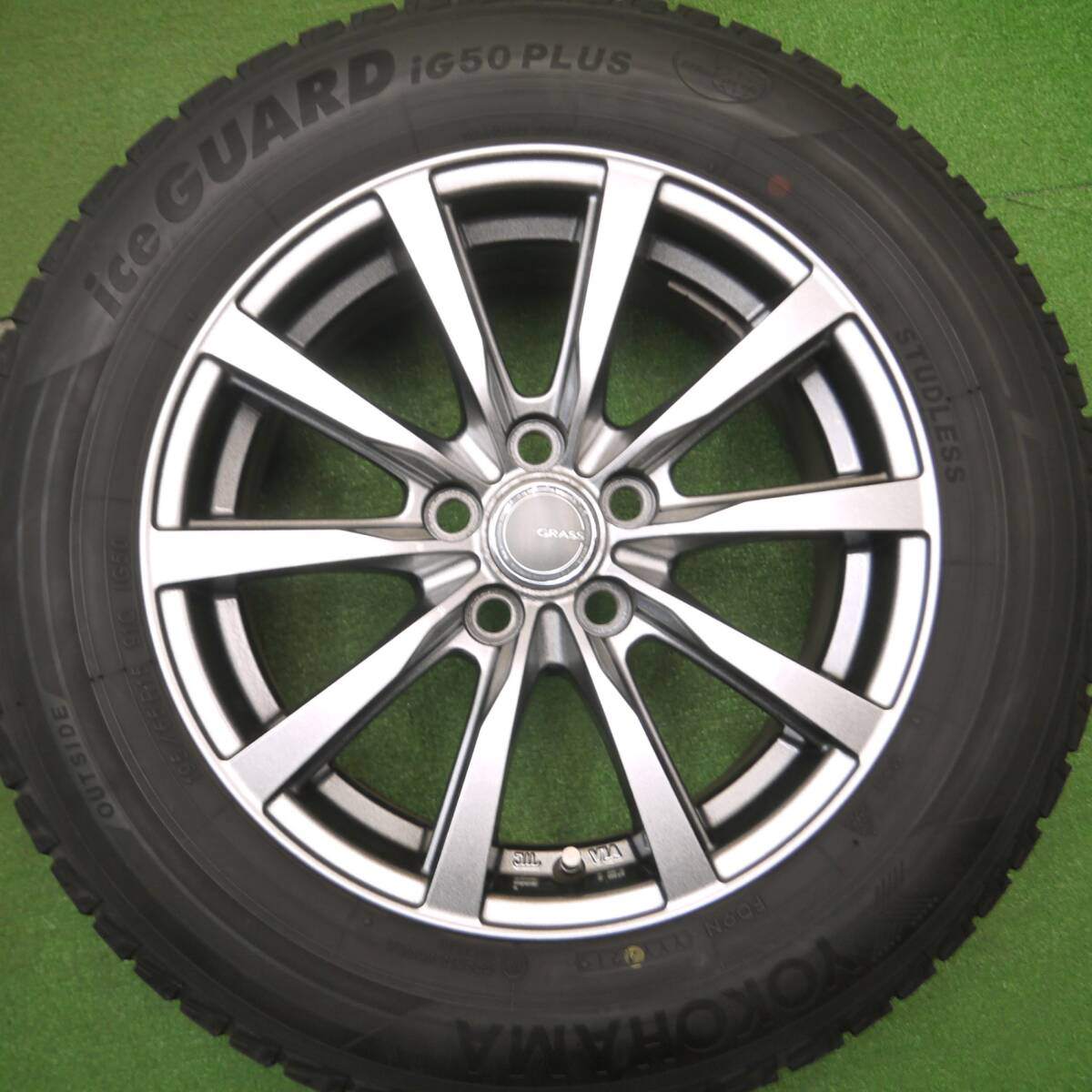 キレイ★プリウス 等 195/65R15 スタッドレス ヨコハマ アイスガード iG50 プラス GRASS グラス 15インチ PCD100/5H★5011506Hス