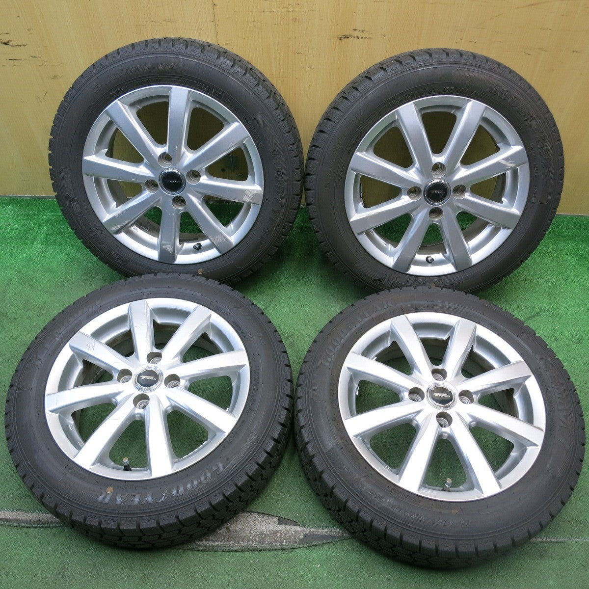 バリ溝！24年！ほぼ10分★スタッドレス 165/65R15 グッドイヤー アイスナビ7 TOPRUN トップラン 15インチ ソリオ ハスラー 等 PCD100/4H★5080907HAス