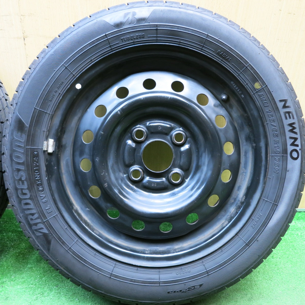 4本価格！24年★155/65R14 ブリヂストン NEWNO スチール ホイール 14インチ PCD100/4H★5083104HAノ