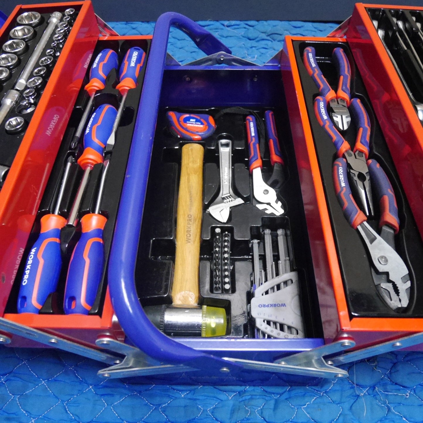 [送料無料] セット☆WORKPRO ハンド ツール セット 工具 道具 ドライバー モンキーレンチ ペンチ ソケット レンチ 等 ワークプロ☆