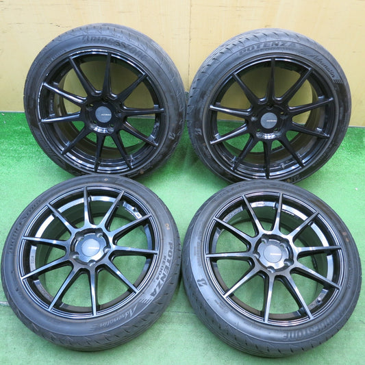 バリ溝！25年！9.5分★205/45R17 ブリヂストン ポテンザ RE004 Adrenalin POTENZA SW010 社外 アルミ 17インチ PCD114.3/5H★6043005HAノ