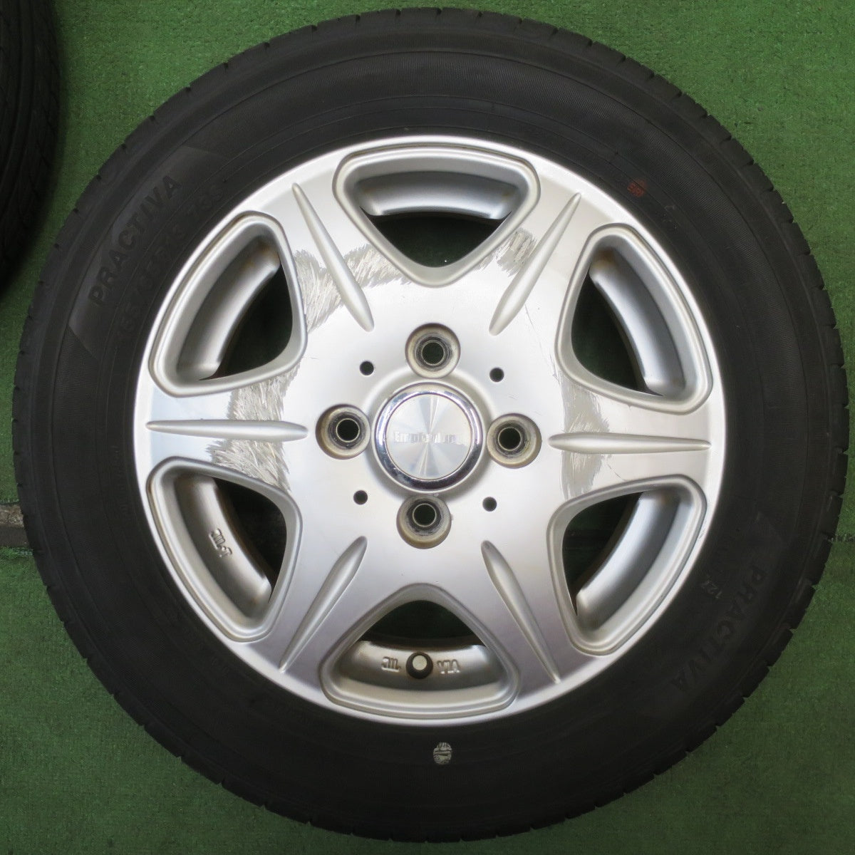 バリ溝！24年！9.5分◎155/65R13 プラクティバ ヨコハマ 製 Empfehlung 社外 アルミ 13インチ PCD100/4H◎6072702NJノ