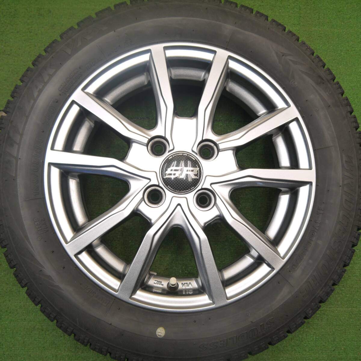 バリ溝！キレイ！8.5分★スタッドレス 155/65R14 ブリヂストン ブリザック VRX STRANGER ストレンジャー 14インチ PCD100/4H★5032804Hス