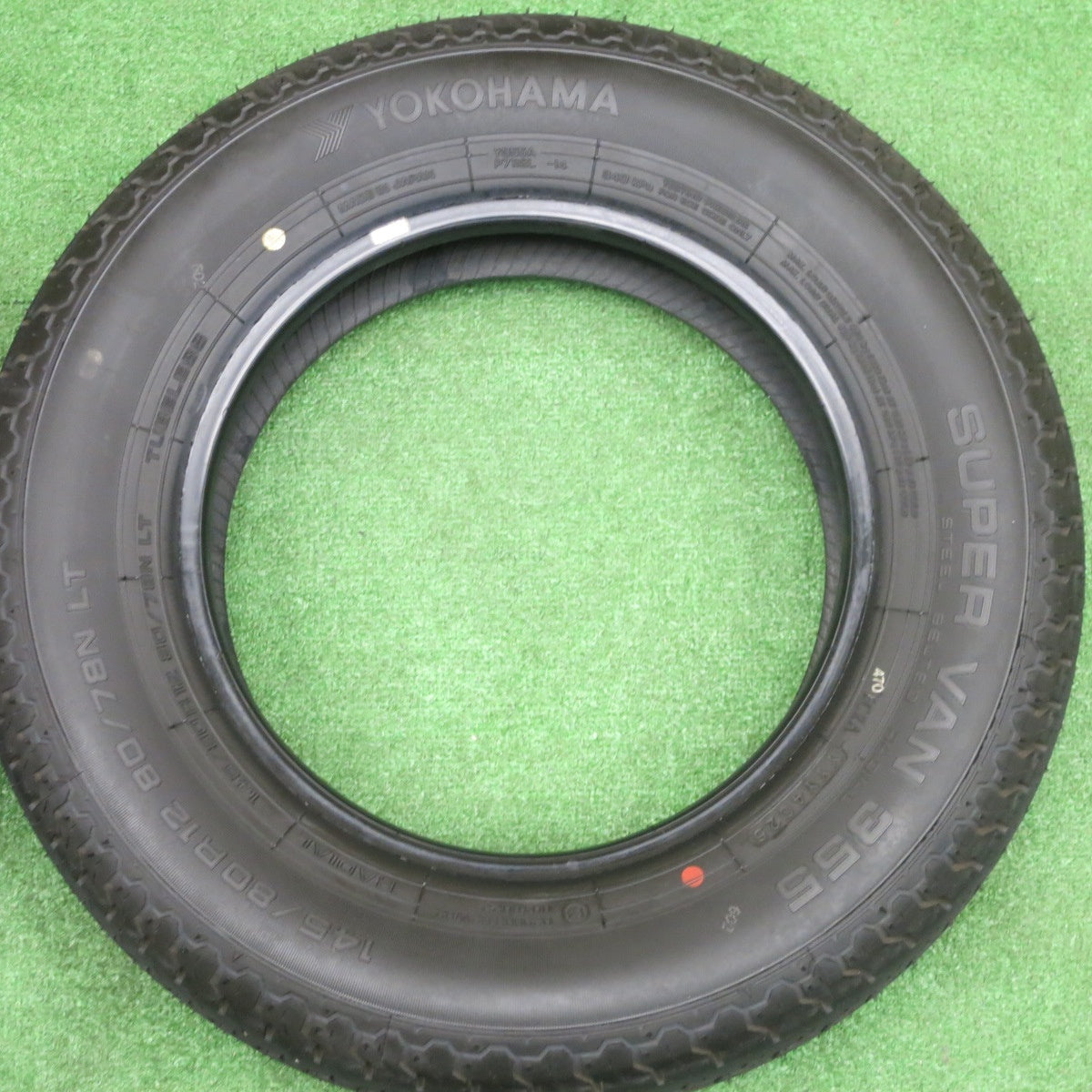 新車外し！25年★145/80R12 80/78N ヨコハマ SUPER VAN 355 タイヤ 12インチ キャリイ エブリイ 等★6020603NKノタ