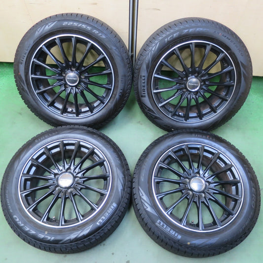 バリ溝！24年！9分◎ベンツ 等 EUROTECH STAGE TW15 225/55R17 スタッドレス ピレリ アイスゼロ アシンメトリコ ユーロテック ステージ 17インチ PCD112/5H◎6090706IMス