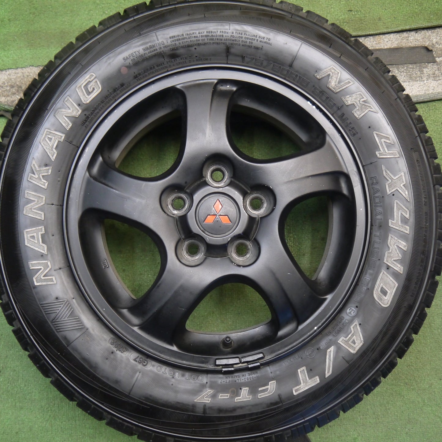 4本価格！23年◎三菱 パジェロ ミニ 純正 ENKEI 175/80R15 ナンカン NK 4X4WD A/T FT-7 エンケイ 15インチ PCD114.3/5H◎6082807Hノ