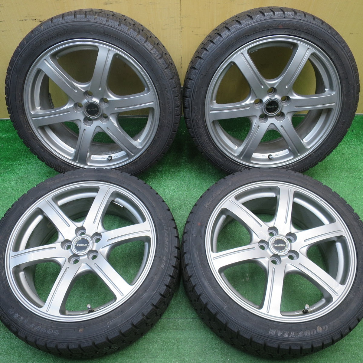 バリ溝！9.5分以上★プリウス 等 215/45R17 スタッドレス グッドイヤー アイスナビ7 BALMINUM バルミナ 17インチ PCD100/5H★5111703NJス