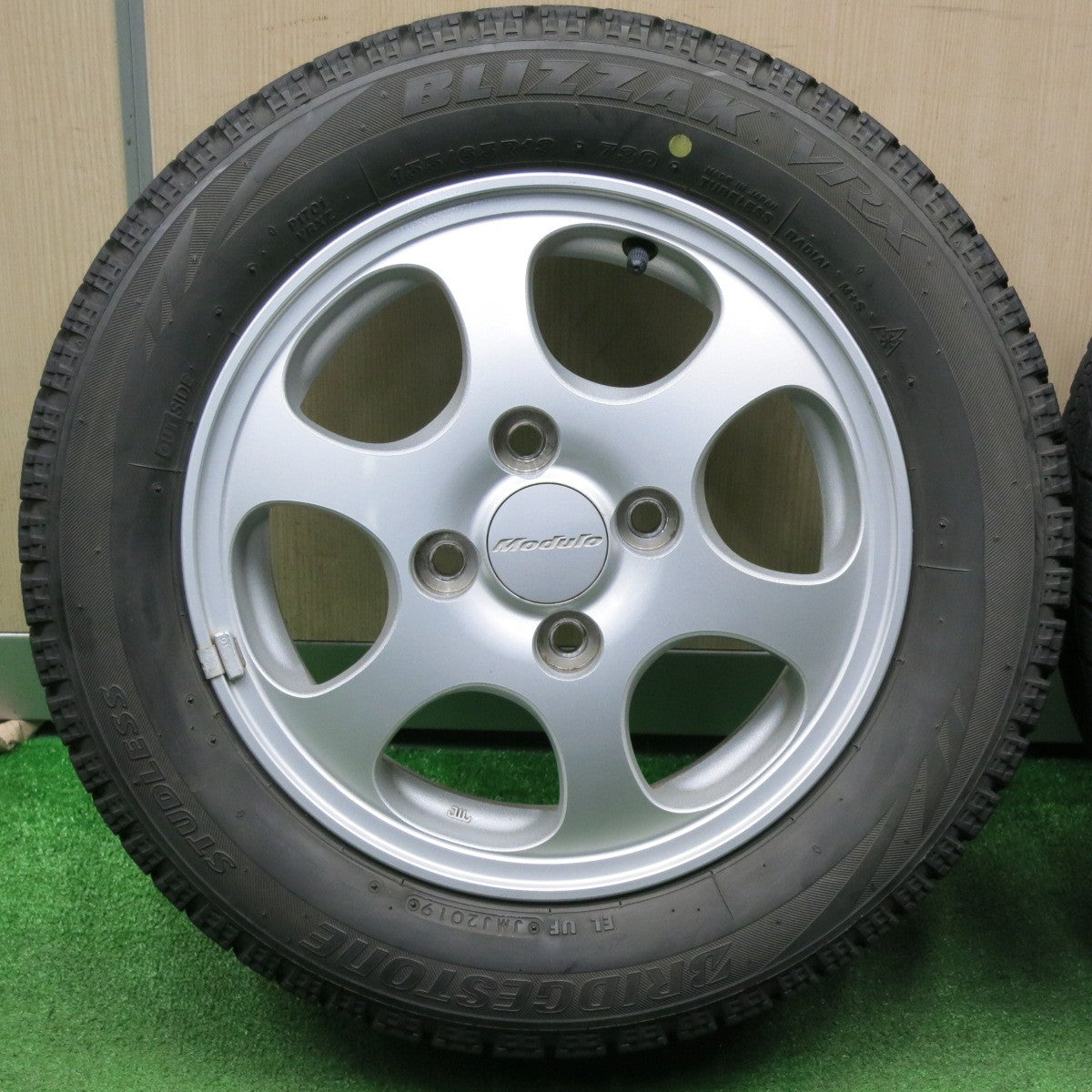 [送料無料] 4本価格★ホンダ ライフ ザッツ ゼスト 等 純正 Modulo 155/65R13 スタッドレス ブリヂストン ブリザック VRX モデューロ 13インチ PCD100/4H★4121805NJス