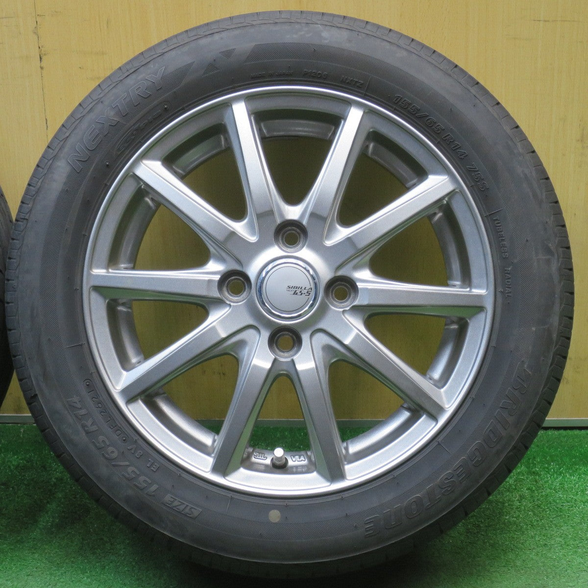 キレイ★155/65R14 ブリヂストン ネクストリー エコピア SIBILLA NEXT GS-5 シビラ 14インチ PCD100/4H★6040902NJノ