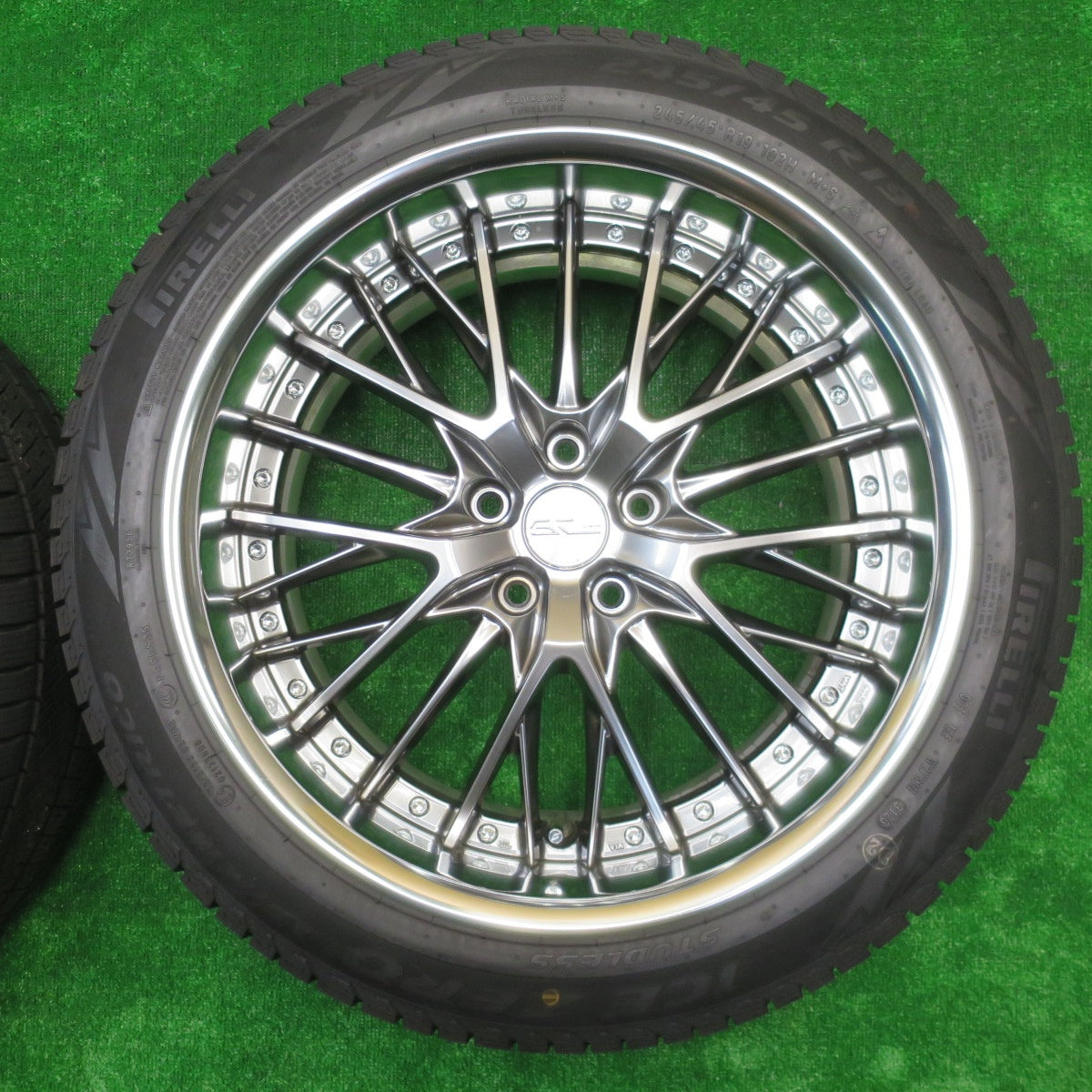 バリ溝！23年！キレイ！9.5分★WORK SCHWERT SG2 245/45R19 スタッドレス ピレリ アイスゼロ アシンメトリコ ワーク シュヴァート 19インチ PCD114.3/5H★5100701NJス