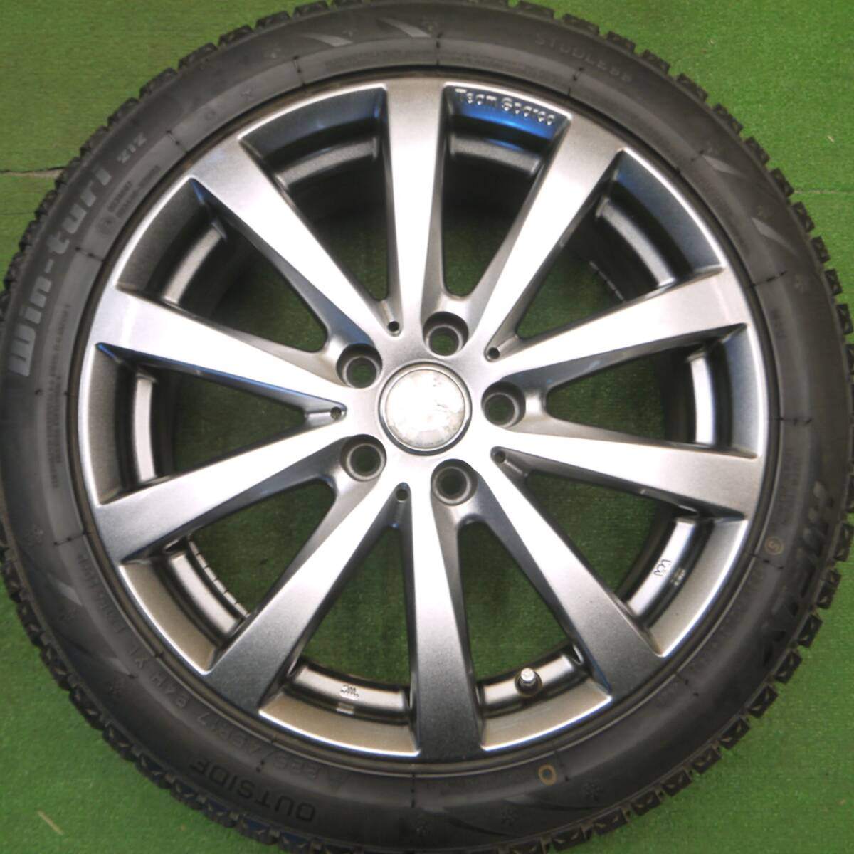 バリ溝！21年！キレイ！9.5分★ボルボ 等 Team Sparco 225/45R17 スタッドレス ハイフライ Win-turi 212 チームスパルコ 17インチ PCD108/5H★5012007Hス