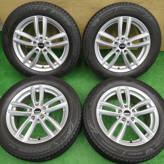 バリ溝！21年！9分★BMW MINI 等 MAK OXFORD 225/55R17 スタッドレス ブリヂストン ブリザック VRX3 オクスフォード 17インチ PCD112/5H★5121404NKス