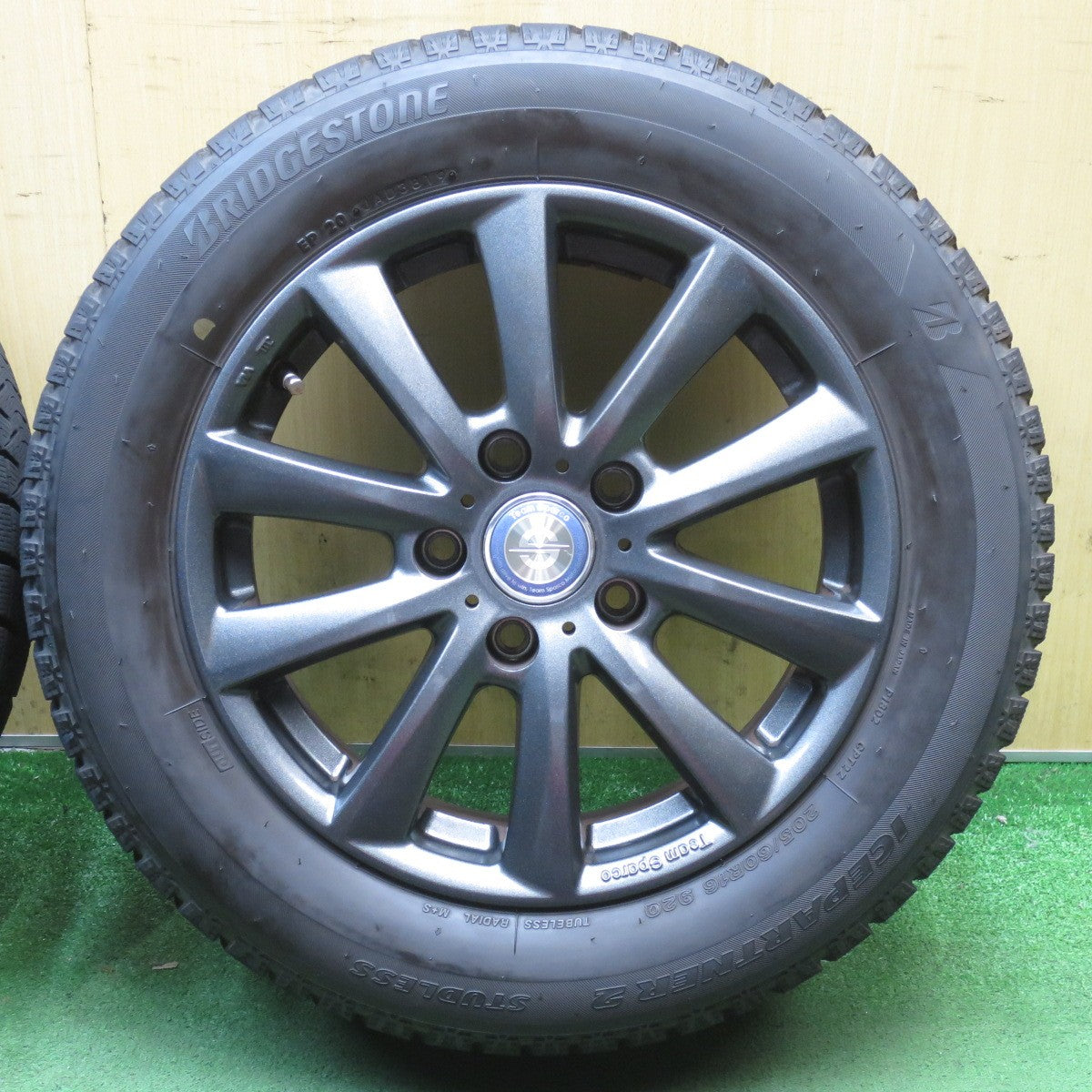 バリ溝！キレイ！8.5分◎MINI ミニ 等 Team Sparco 205/60R16 スタッドレス ブリヂストン アイスパートナー2 チームスパルコ 16インチ PCD120/5H◎6090102NJス