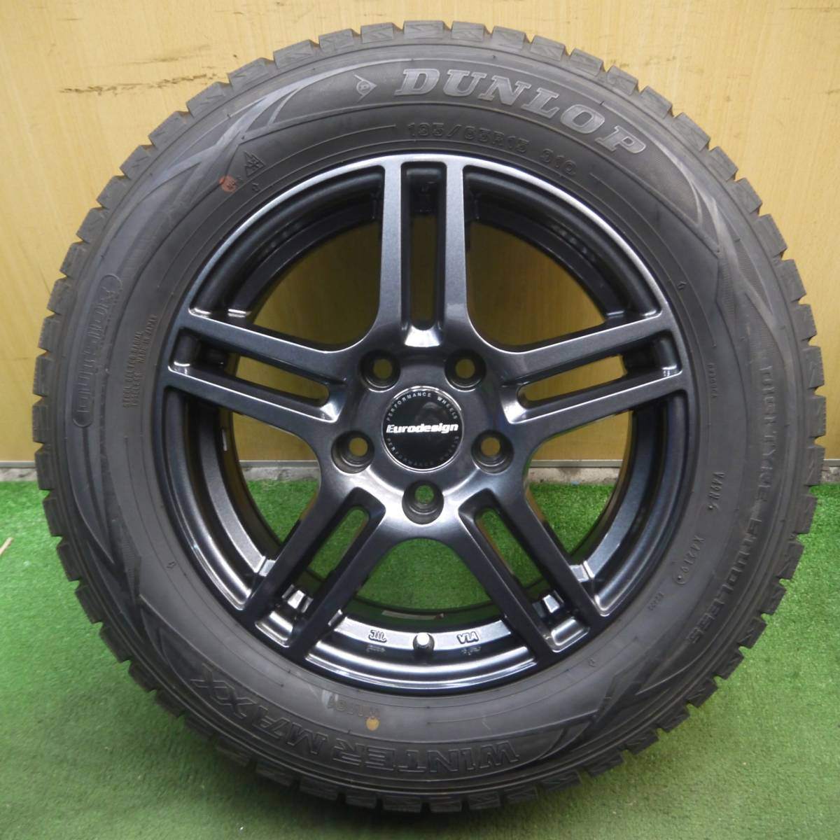バリ溝！キレイ！9.5分★ワーゲン等 Eurodesign 195/65R15 スタッドレス ダンロップ WM01 PCD112/5H★4021001ナス