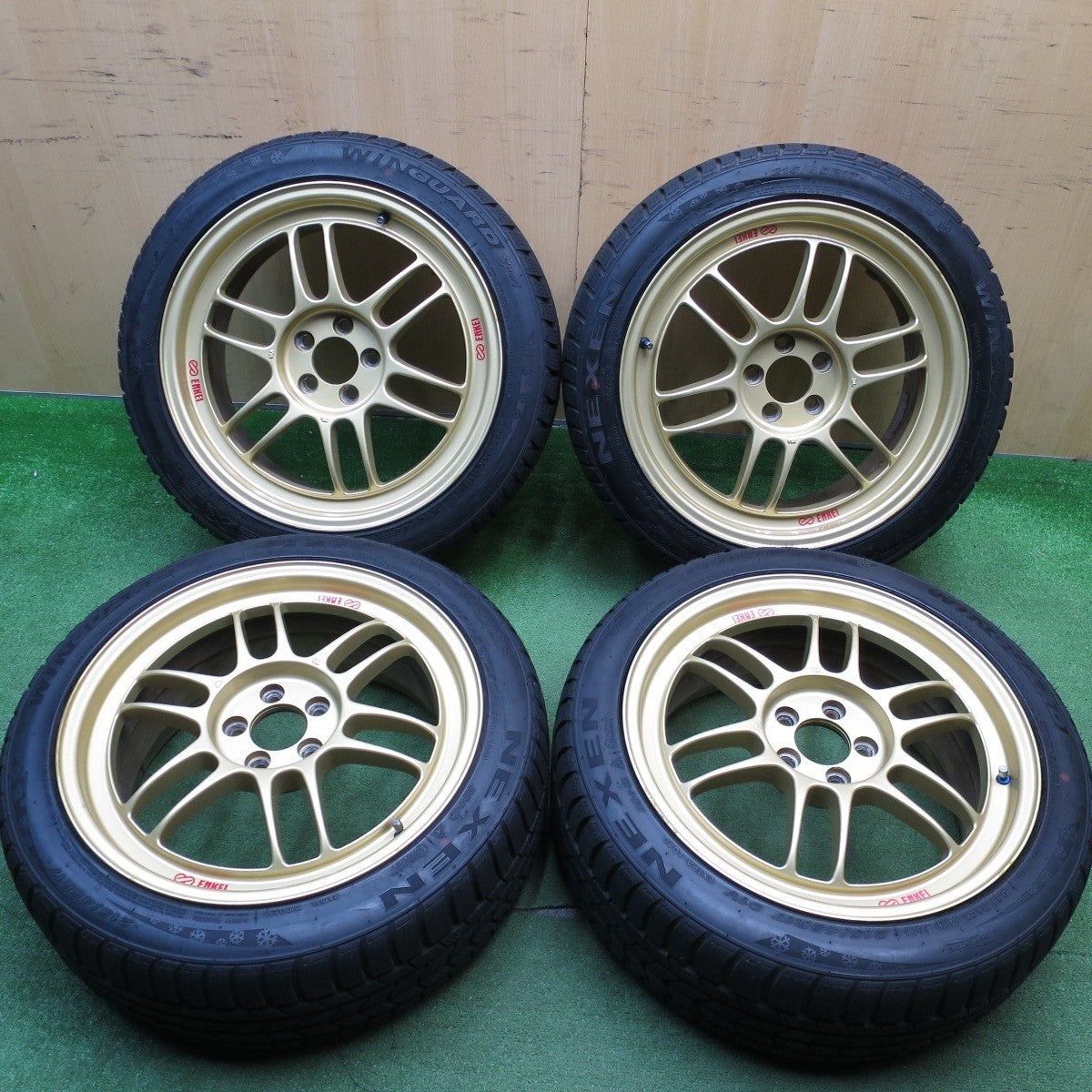 バリ溝！9.5分★GR86 BRZ 等 215/45R17 スタッドレス ネクセン WINGUARD Sport ENKEI RPF1 エンケイ 17インチ PCD100/5H★5030512Hス