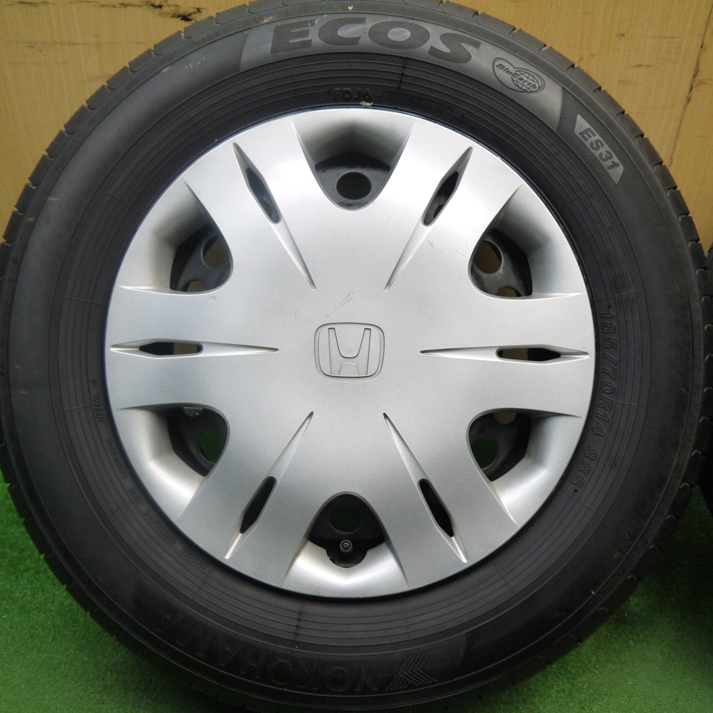 4本価格★ホンダ フリード 純正 スチール 185/70R14 エコファイン ヨコハマ エコス ES31 14インチ PCD100/4H★5051402Hノ