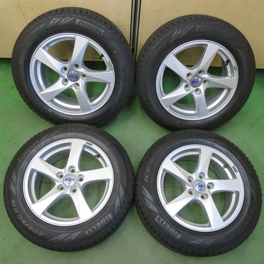 バリ溝！24年！9分★ボルボ V60 純正 205/60R16 スタッドレス ピレリ アイスゼロ アシンメトリコ 16インチ PCD108/5H★6042510イス