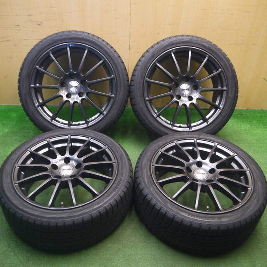 バリ溝！21年！キレイ！9分★BMW 等 IRVINE F01 225/45R18 スタッドレス ヨコハマ アイスガード iG70 アーヴィン 18インチ PCD120/5H★5021202Hス