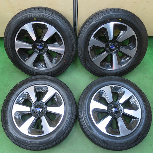 [送料無料] バリ溝！キレイ！9分★スバル SJ系 フォレスター 純正 225/60R17 スタッドレス ダンロップ ウインターマックス SJ8 17インチ PCD100/5H★5022407イス