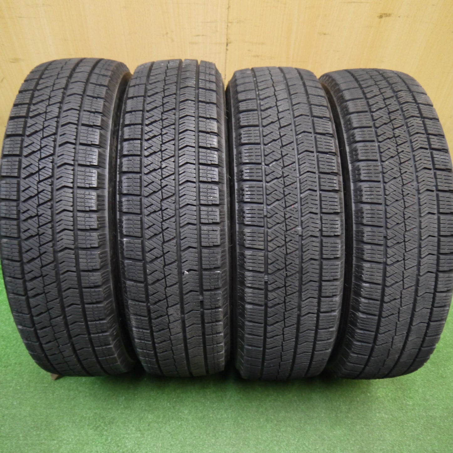バリ溝！23年！9分★スタッドレス 155/65R14 ブリヂストン ブリザック VRX2 Linz 社外 アルミ 14インチ PCD100/4H★5120508Hス