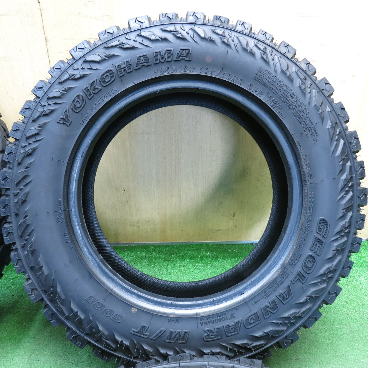 バリ溝！23年！9分◎195R16 C 104/102Q 6PR ヨコハマ ジオランダー M/T G003 タイヤ 16インチ ジムニー 等◎6090503KKノタ